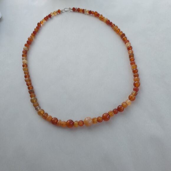 Jay King Mine Finds Carnelian Red Agate Sterling Silver 925 New 30" Carved - Picture 3 of 9